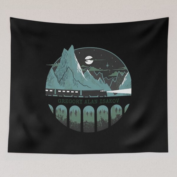 Item preview, Mountain Train Night Scenic Artwork designed and sold by Matastuffmerch.