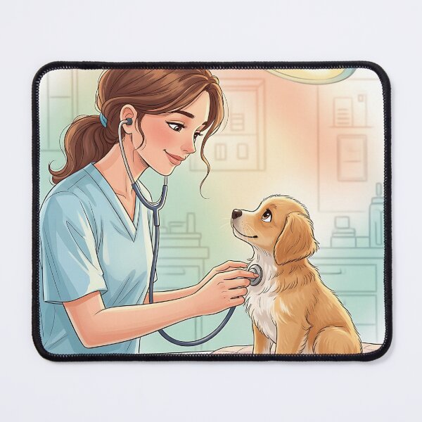 Item preview, Vet Caring for Golden Retriever Puppy designed and sold by Michaelragheb.