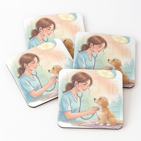 Item preview, Vet Caring for Golden Retriever Puppy designed and sold by Michaelragheb.
