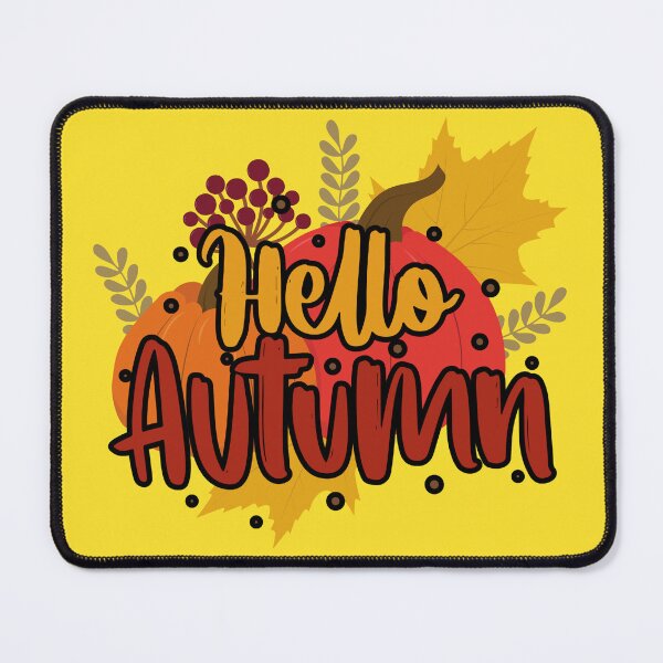 Item preview, Hello Autumn – Cute Fall Pumpkin and Leaves Seasonal Design designed and sold by HappyNestIN.