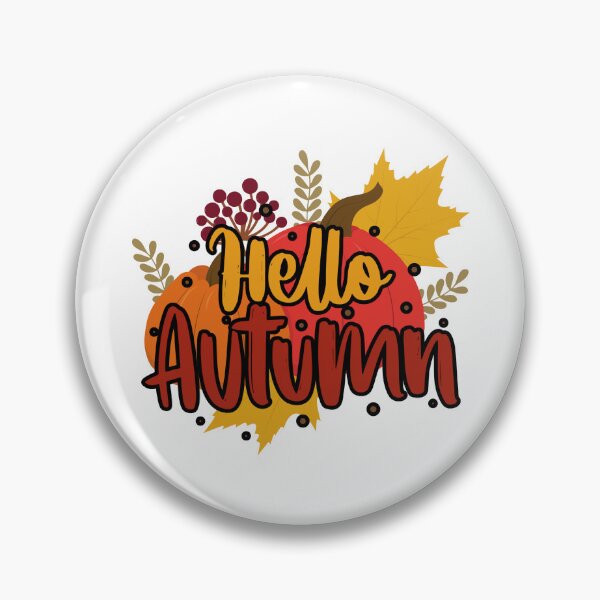 Item preview, Hello Autumn – Cute Fall Pumpkin and Leaves Seasonal Design designed and sold by HappyNestIN.
