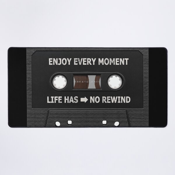 Item preview, Enjoy Every Moment Cassette Tape Poster - Life Has No Rewind Motivational Wall Art Print designed and sold by MorningJoco.