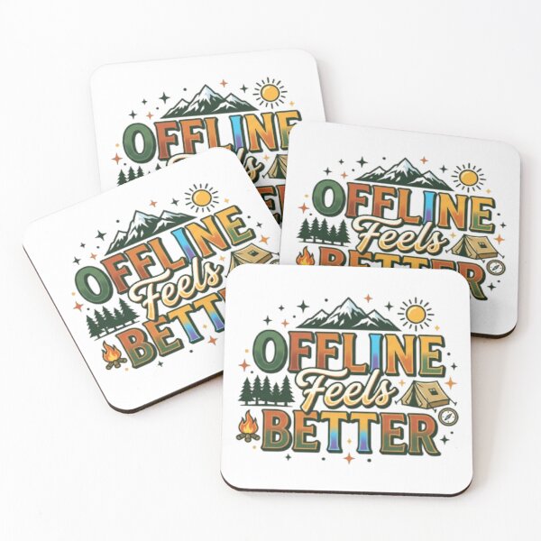Item preview, Offline Feels Better T-Shirt | Outdoor Adventure Camping | Vintage Nature Typography designed and sold by Faisal  Shah.