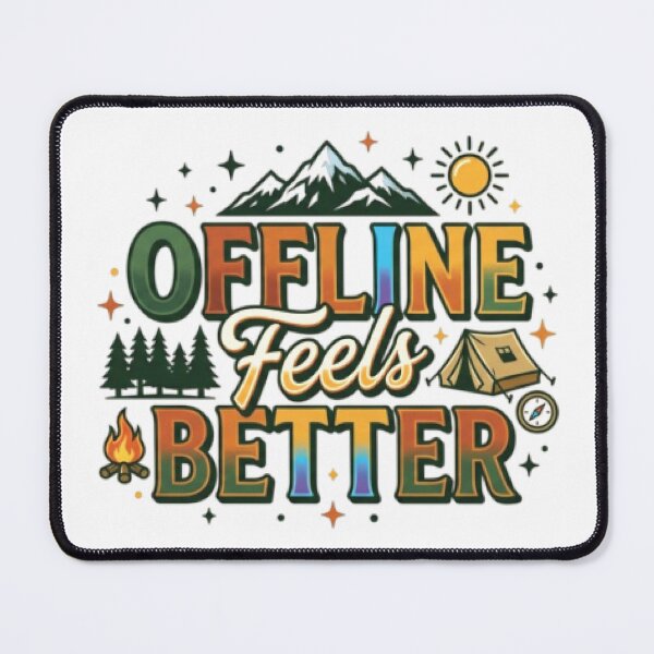 Item preview, Offline Feels Better T-Shirt | Outdoor Adventure Camping | Vintage Nature Typography designed and sold by Faisal  Shah.