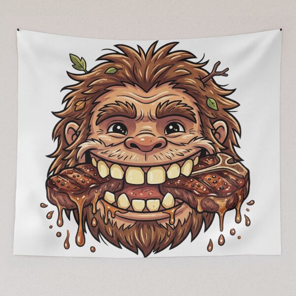 Item preview, Bigfoot BBQ - Big Mouth Full of Steak designed and sold by Spank My Yeti.