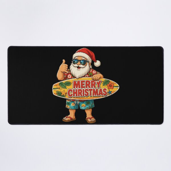 Item preview, Santa Surfing Hawaiian Beach Christmas in July Tropical Funny Xmas designed and sold by OlakunleOloroz.