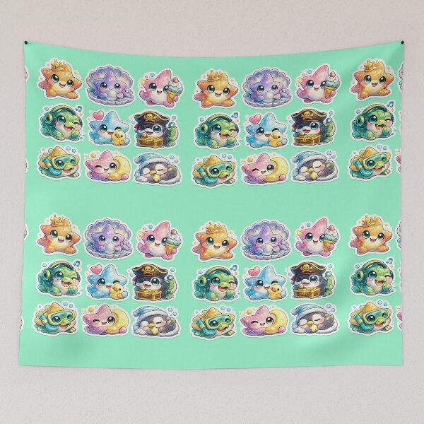 Item preview, Kawaii Starfish Sticker Sheet designed and sold by KrishAuraa.