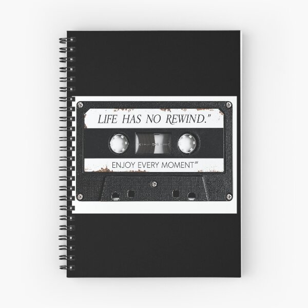 Item preview, Life Has No Rewind Cassette Tape Poster - Enjoy Every Moment Vintage Distressed Wall Art Print designed and sold by scrambledpeg.