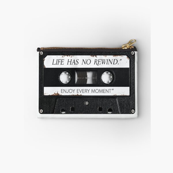Item preview, Life Has No Rewind Cassette Tape Poster - Enjoy Every Moment Vintage Distressed Wall Art Print designed and sold by scrambledpeg.