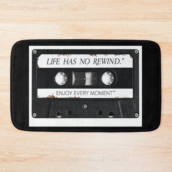 Item preview, Life Has No Rewind Cassette Tape Poster - Enjoy Every Moment Vintage Distressed Wall Art Print designed and sold by scrambledpeg.