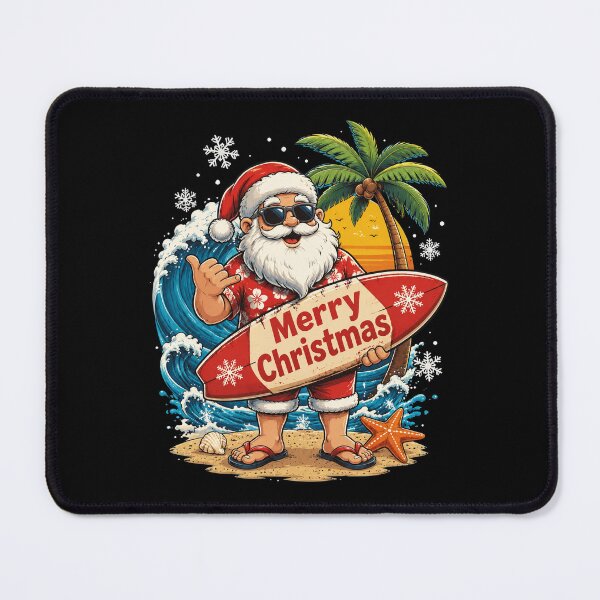 Item preview, Santa Surfing Hawaiian Beach Christmas in July Tropical Xmas Funny designed and sold by OlakunleOloroz.