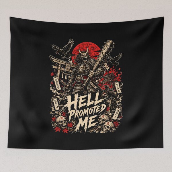 Item preview, Hell Promoted Me Japanese Oni Metal Shirt Graphic designed and sold by Tong4130.