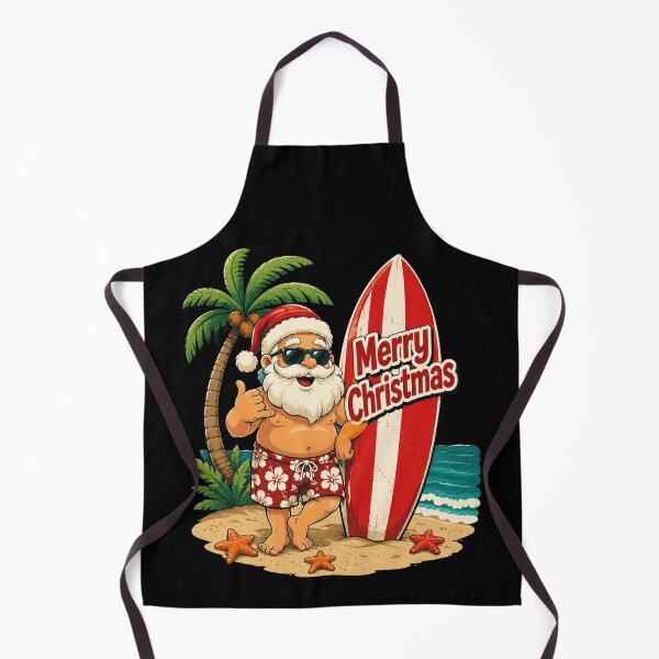 Item preview, Santa Surfing Hawaiian Beach Christmas in July Tropical Xmas designed and sold by OlakunleOloroz.