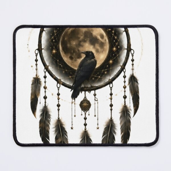 Item preview, Mystic Moon Dreamcatcher | Raven Celestial Fantasy Art designed and sold by Druvibe.