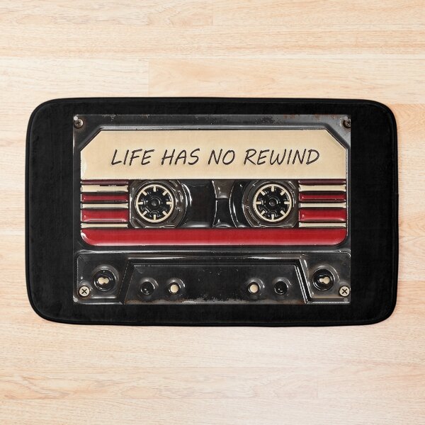 Item preview, Life Has No Rewind Cassette Tape Poster - Vintage Red Black Motivational Wall Art Print designed and sold by HappyGrandmaUB.