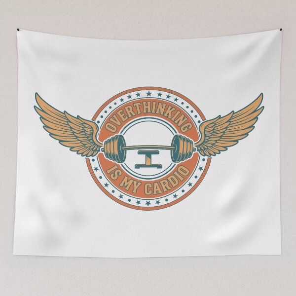 Item preview, Overthinking Is My Cardio - Vintage Gym Humor & Fitness Design  designed and sold by TontikDesign.