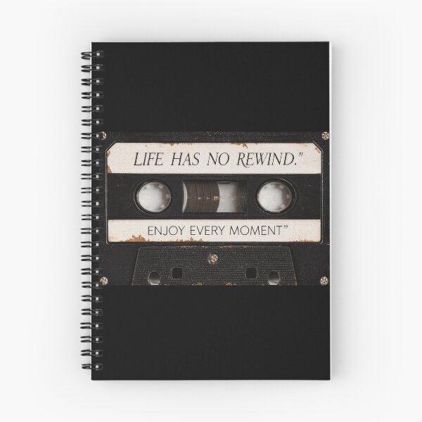 Item preview, Life Has No Rewind Vintage Cassette Tape Poster - Red Black Retro Motivational Wall Art designed and sold by scrambledpeg.