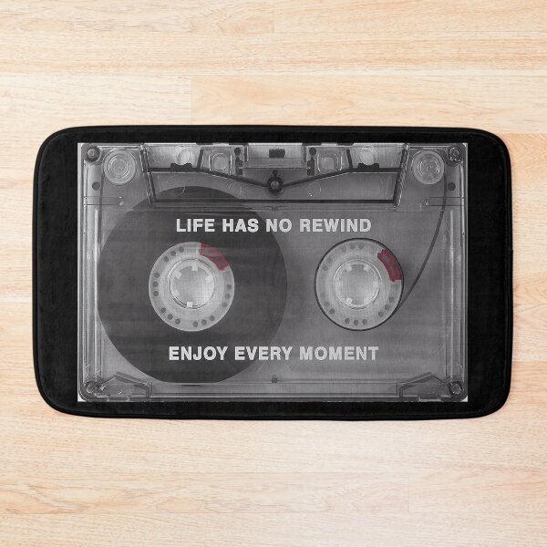 Item preview, Life Has No Rewind Distressed Cassette Tape Poster - Enjoy Every Moment Vintage Wall Art designed and sold by MorningJoco.