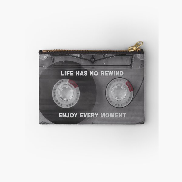 Item preview, Life Has No Rewind Distressed Cassette Tape Poster - Enjoy Every Moment Vintage Wall Art designed and sold by MorningJoco.