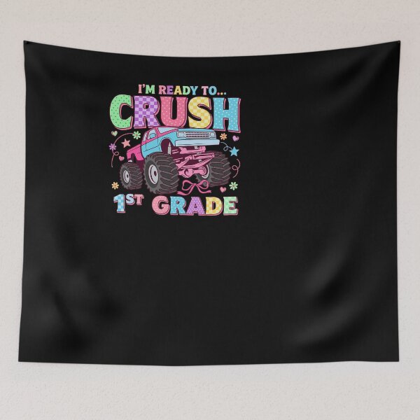 Item preview, Ready To Crush 1st Grade Monster Truck Bow Girls designed and sold by KroghDs.