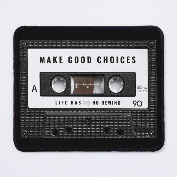 Item preview, Life Has No Rewind Cassette Tape Poster - Enjoy Every Moment Motivational Wall Art Print designed and sold by scrambledpeg.