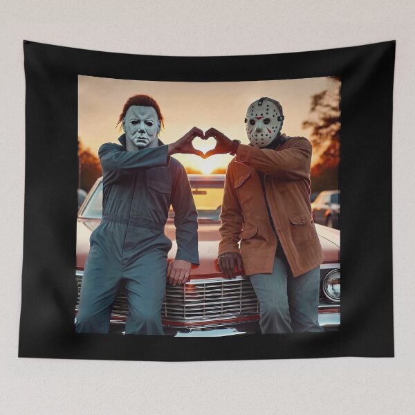 Item preview, Funny Slasher BFFs Heart Hands Sunset designed and sold by VincentMoore96.