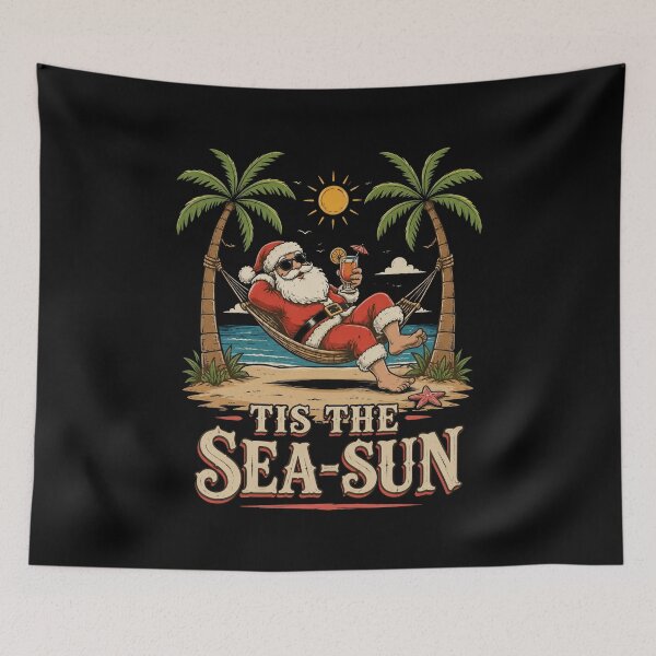 Item preview, Tis The Sea-Sun Santa Beach Vibes Christmas in July Hawaii designed and sold by OlakunleOloroz.