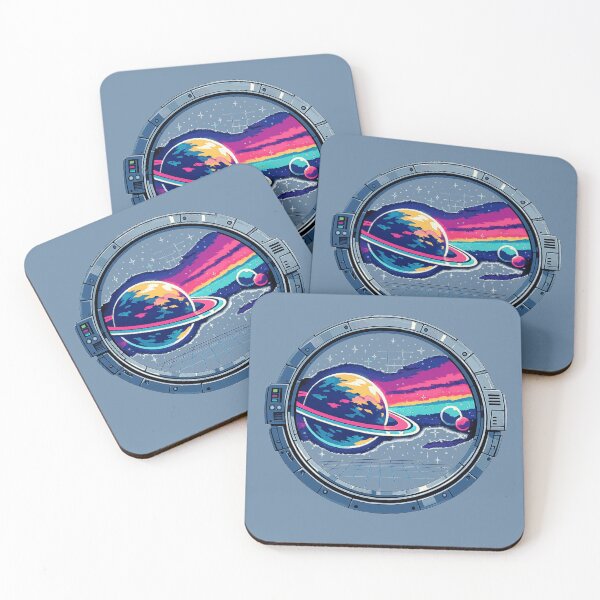 Item preview, Synthwave Retro Anime Space Station Porthole designed and sold by KungPowUnicorn.