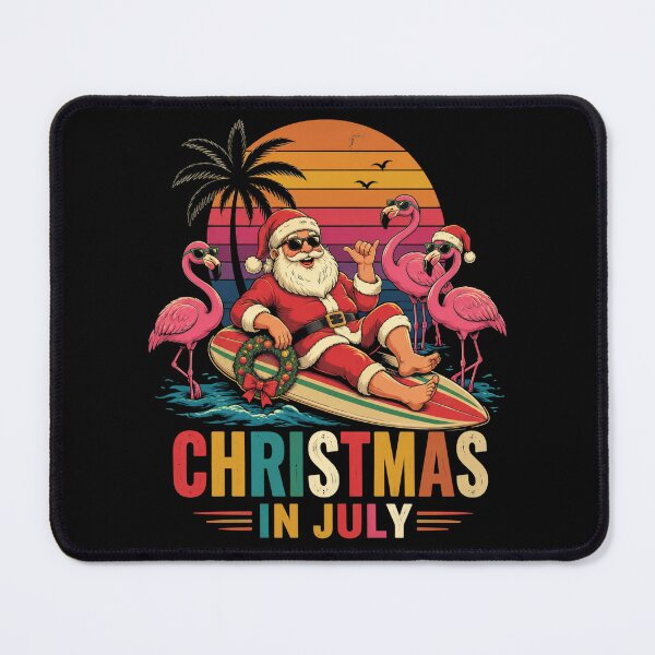 Item preview, Xmas in July Santa Beach Trip Tropical Summer Vibes Palm designed and sold by OlakunleOloroz.