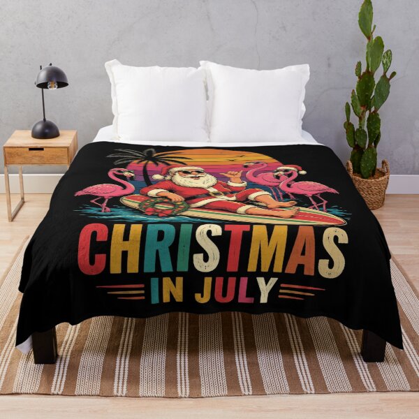 Item preview, Xmas in July Santa Beach Trip Tropical Summer Vibes Palm designed and sold by OlakunleOloroz.