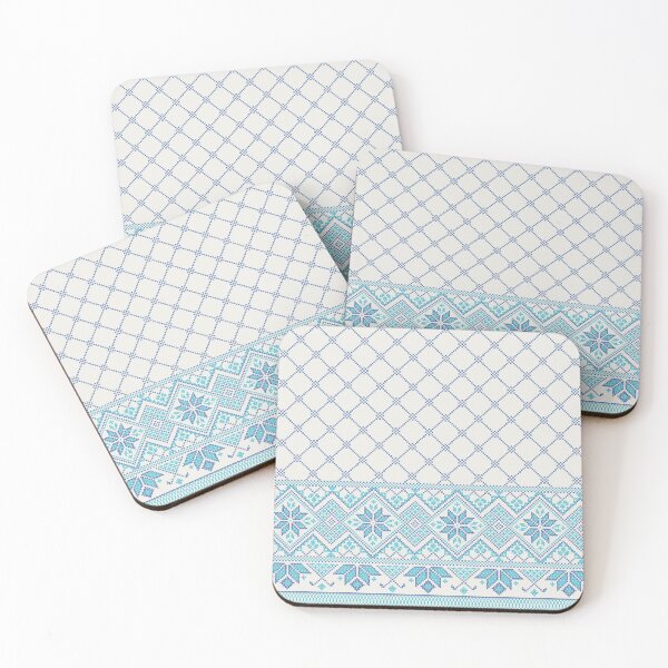 Item preview, Palestinian Arabic Kufiya Hatta Pattern Tatreez Design -Blue designed and sold by Hurriyyatee.