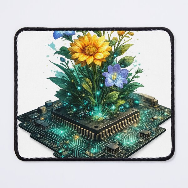 Item preview, Flower in a Chip | Futuristic Nature Tech Design designed and sold by VasiArtLab.