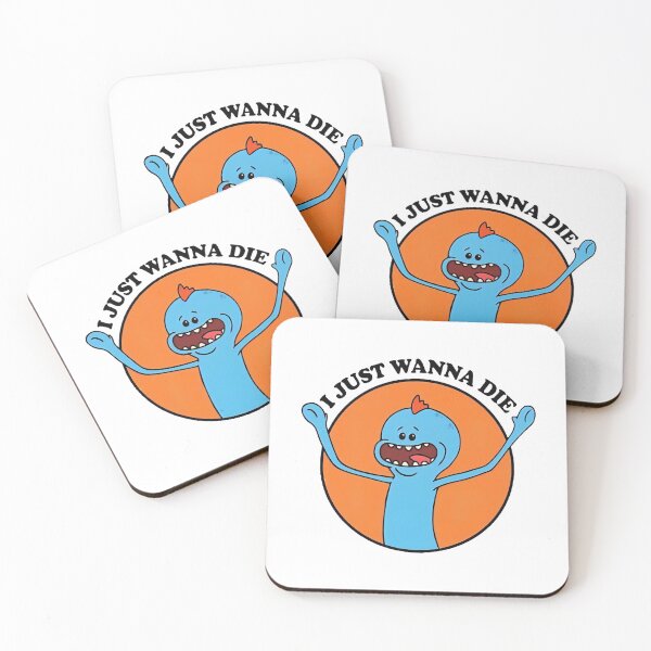 Item preview, I Just Wanna Die – Dark Humor Blue Cartoon Meme Art designed and sold by PosterFuel.