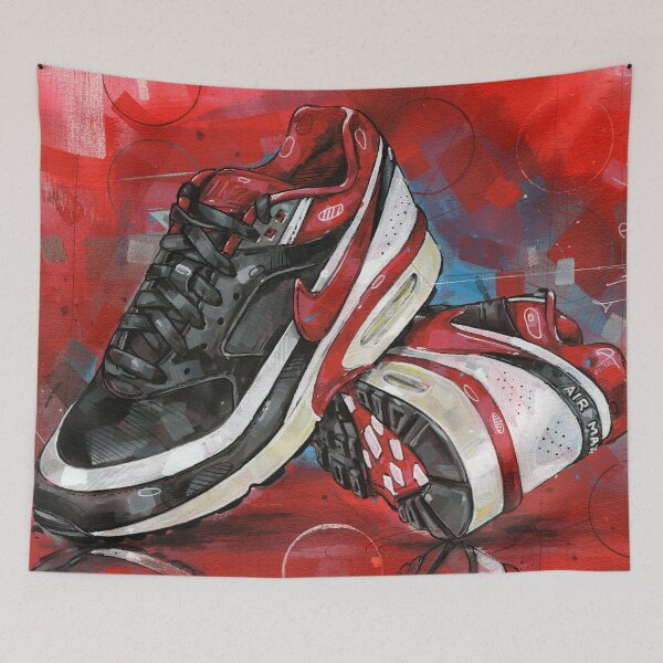 Item preview, Air Max Classic Varsity red painting designed and sold by GalleryKauffeld.