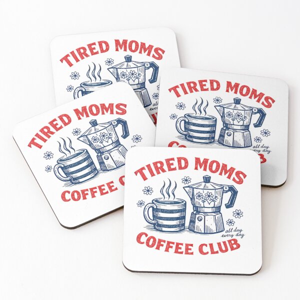 Item preview, Tired Moms Coffee Club Illustration designed and sold by Linework Studio.