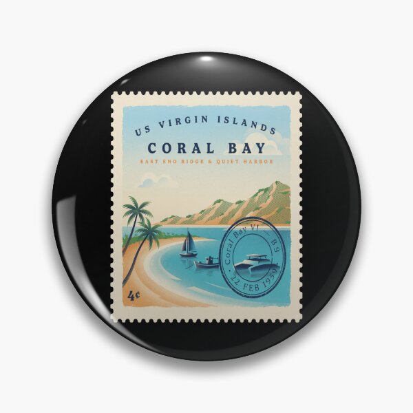 Artikelvorschau, Stempelaufkleber „Coral Bay USVI Quiet Harbor East End“ entworfen und verkauft von stickercuffs.
