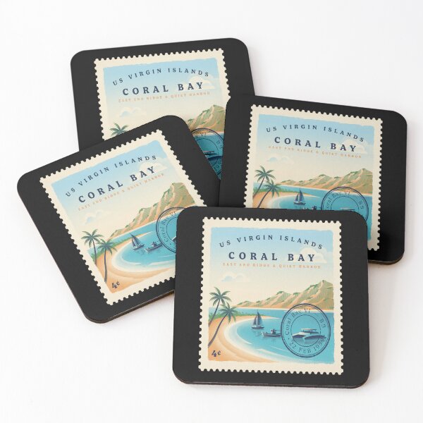Artikelvorschau, Stempelaufkleber „Coral Bay USVI Quiet Harbor East End“ entworfen und verkauft von stickercuffs.