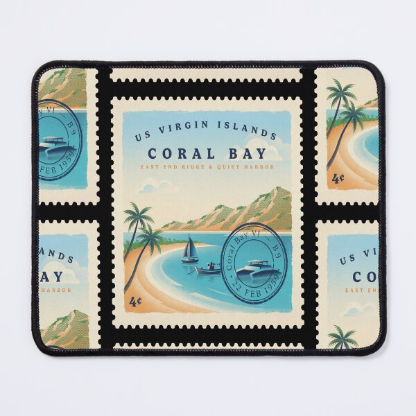 Item preview, Coral Bay USVI Quiet Harbor East End Stamp Sticker designed and sold by stickercuffs.