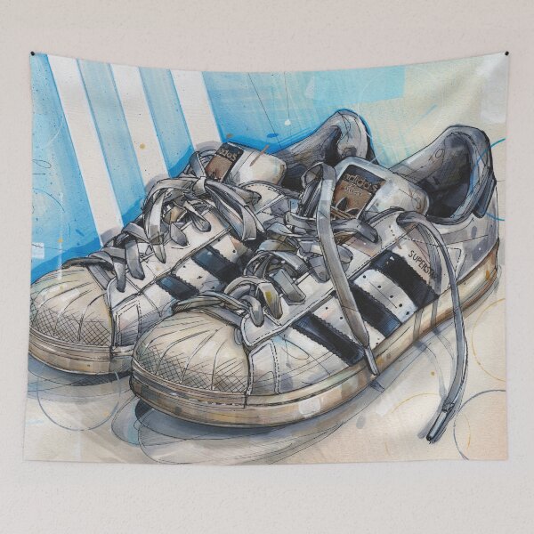 Item preview, Superstar sneaker painting designed and sold by GalleryKauffeld.