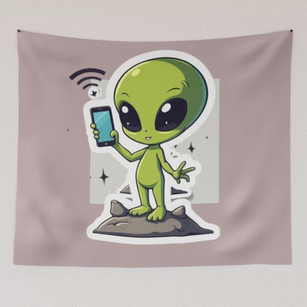 Item preview, Out of This World WiFi | Cute Alien Still No Signal designed and sold by SmokingAlien.