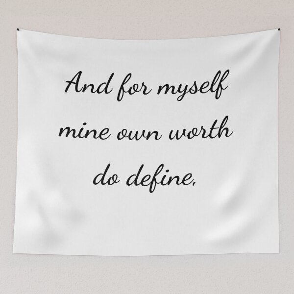 Item preview, “And for myself mine own worth do define,” - handwriting black designed and sold by ariksworld.