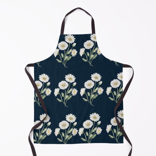 Item preview, Vintage White Daisy Dark Navy Floral Pattern designed and sold by ​Jyoti Digital Artist.