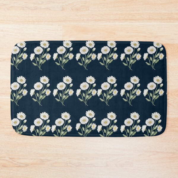 Item preview, Vintage White Daisy Dark Navy Floral Pattern designed and sold by ​Jyoti Digital Artist.