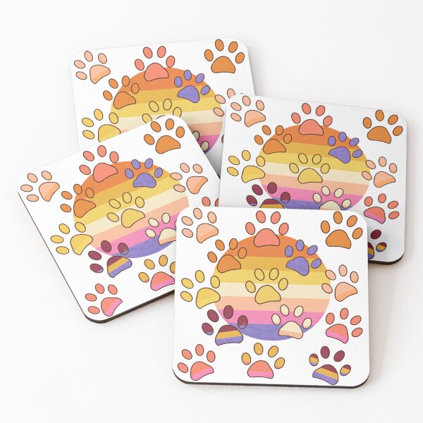 Item preview, Doodle paw print Retro Sunset designed and sold by SoyLamderma.