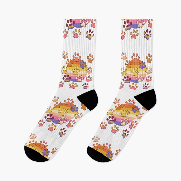 Item preview, Doodle paw print Retro Sunset designed and sold by SoyLamderma.