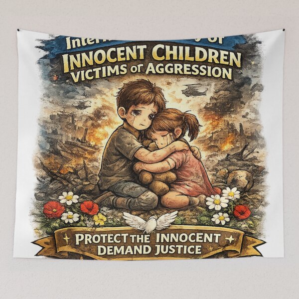 Item preview, International Day of Innocent Children Victims of Aggression | Protect the Innocent, Demand Justice | Peace & Humanity T-Shirt Design designed and sold by GooniSL.