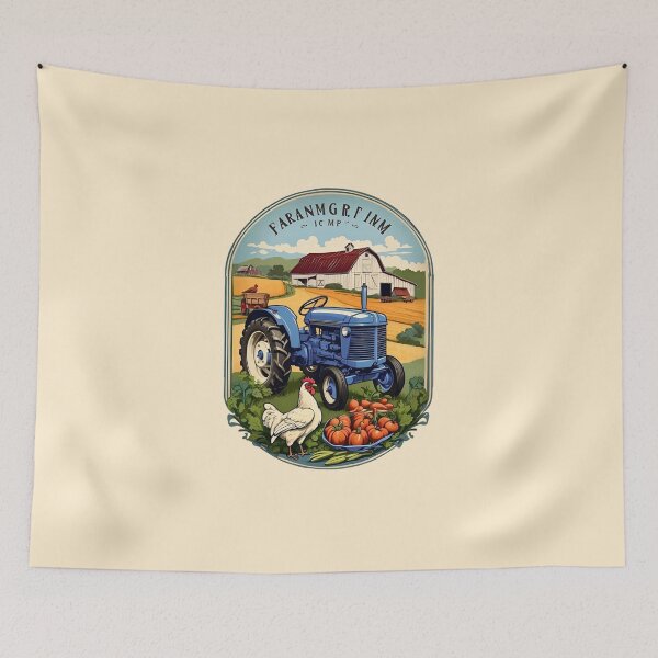 Item preview, Vintage Blue Farm Tractor Country Life Graphic designed and sold by Ardonaredb.