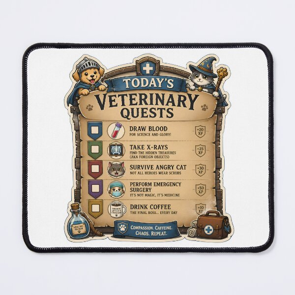 Item preview, Today's Veterinary Quests Funny RPG Vet Design | Veterinarian Gift designed and sold by Bettybee00.
