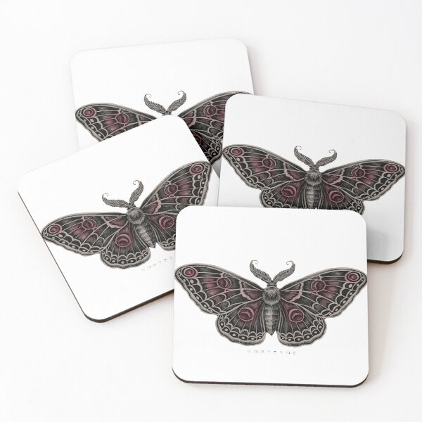 Item preview, Elegant Moth Specimen-Minimalist Dark Entomology Art designed and sold by WonderMugStudio.