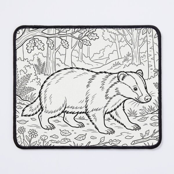 Item preview, Woodland Badger Colouring Page | British Wildlife Line Art designed and sold by Englandbear.
